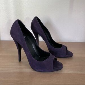 Pierre Hardy Deep Purple Suede Heels